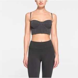NWT Skims outdoor bustier in ash- soft sweater corset top size Small